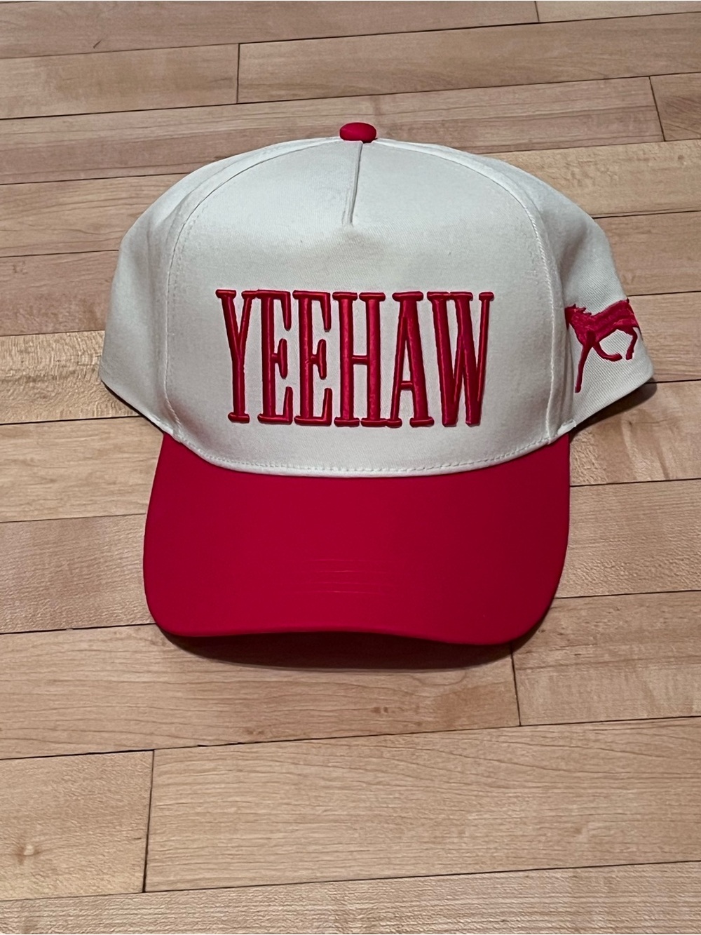 David and Young White and Red "YEEHAW" Trucker Hat